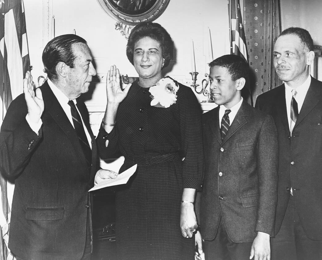 Mrs. Constance B. Motley being sworn in by Mayor Wagner by Phyllis Twachtman for World Telegram & Sun, 1965, Prints & Photographs Division, Library of Congress, LC-USZ62-138798.